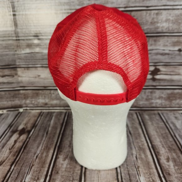 Vtg GOODWRENCH RACING Crown Classic Men's Red Trucker Snapback Mesh OSFA Cap Hat - Picture 3 of 6